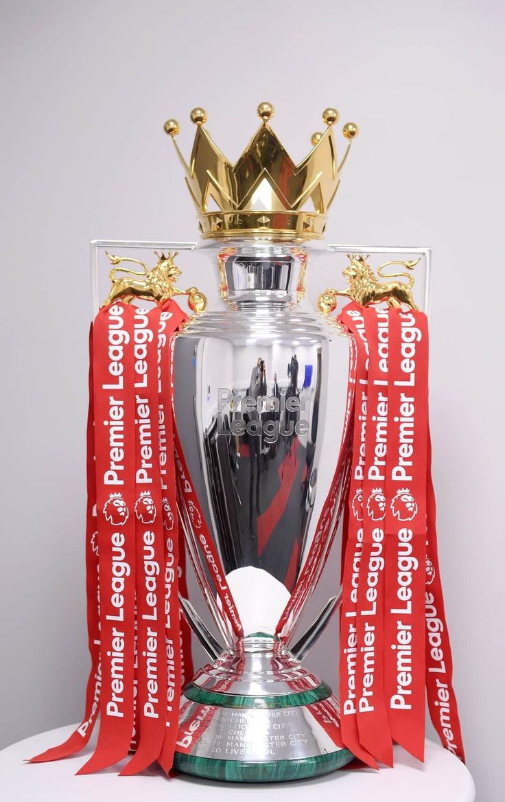 Premier League trophy on display